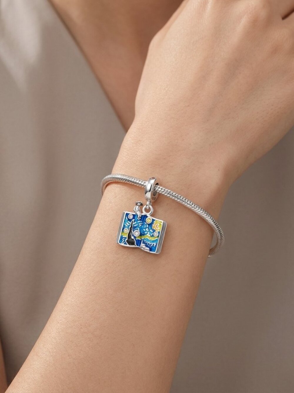 Starry Night Reader Dangle Charm - Picture 3 of 4